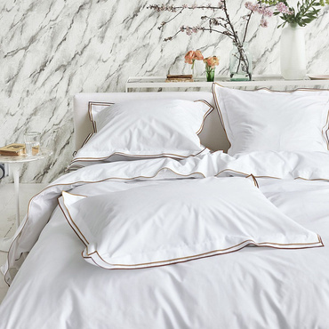 Pościel perkalowa Designers Guild Astor Ochre/Chestnut