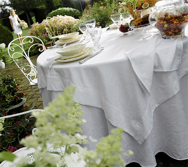 Obrus żakardowy Blanc Des Vosges Ombelle Blanc