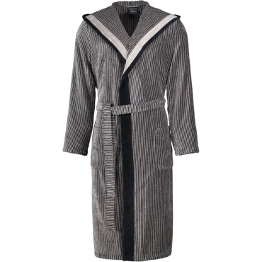 Szlafrok męski Cawo Luxury Structure Hooded Natur-Schwarz