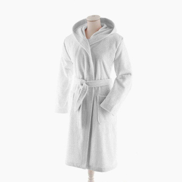 Szlafrok bawełniany Essix Aqua Hooded Blanc