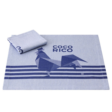 Serwetka bawełniana Le Jacquard Français Coco-Rico Blue