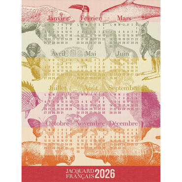Ściereczka kuchenna Le Jacquard Français Calendrier 2026 Red