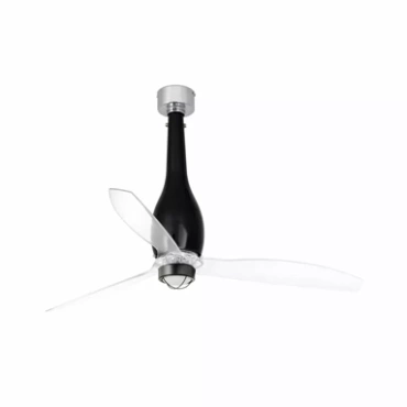 Wentylator sufitowy z oświetleniem Faro Barcelona Eterfan M LED Shiny black/transparent fan DC